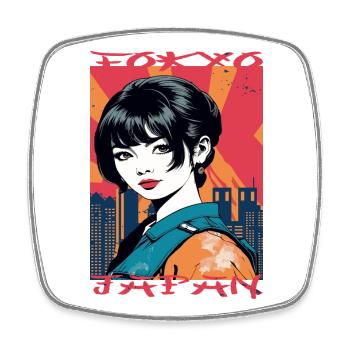 Tokyo Japan - Viereckiger Kühlschrankmagnet - Weiß - Vorne