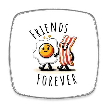 Friends Forever Ham Egg Comic Love - Square fridge magnet - white - Front