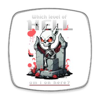 Kawaii Animal Skeleton - Square fridge magnet - white - Front