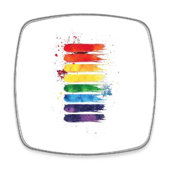 subtil et cool dégoulinant drapeau de la fierté design arc-en-ciel - Magnet carré - blanc - Devant