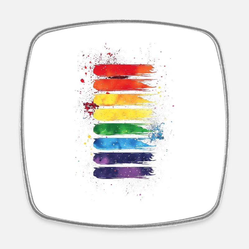 Dezentes und cooles tropfendes Pride-Flaggen-Regenbogen-Design - Viereckiger Kühlschrankmagnet - Weiß