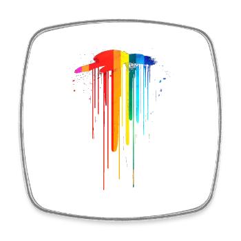 subtil et cool dégoulinant drapeau de la fierté design arc-en-ciel - Magnet carré - blanc - Devant
