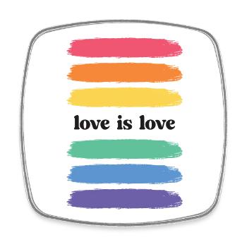 LGBT Pride Month - Love is Love - Square fridge magnet - white - Front