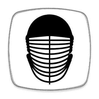 Fencing mask - Square fridge magnet - white - Front