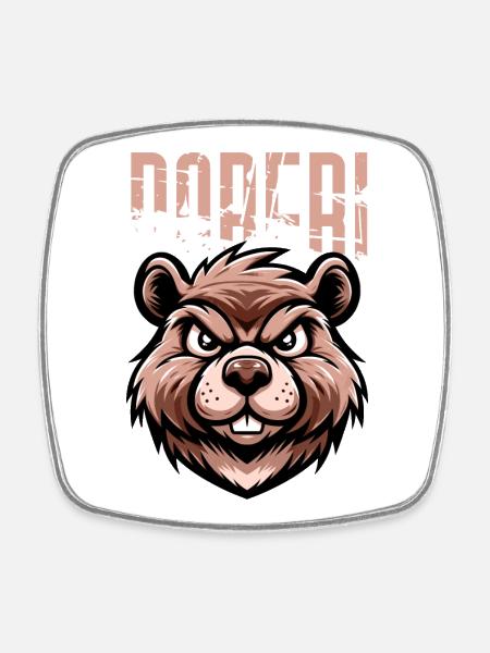 BOBER - Magnet carré - blanc