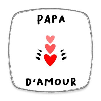 DAD. FATHER'S DAY. HAPPY FATHER'S DAY. HAPPY BIRTHDAY. - Square fridge magnet - white - Front