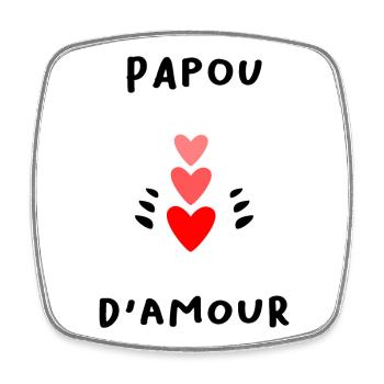 PAPUA. PAPA. VATERTAG. FROHER VATERTAG - Viereckiger Kühlschrankmagnet - Weiß - Vorne