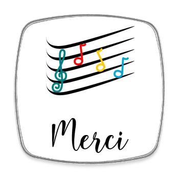 MAÎTRESSE. MAITRE. MERCI. MERCI MAÎTRESSE - Magnet carré - blanc - Devant