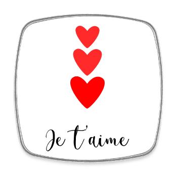 ICH LIEBE DICH. HERZ. PAAR. GERADE VERHEIRATET. Junggesellinnenabschied - Viereckiger Kühlschrankmagnet - Weiß - Vorne