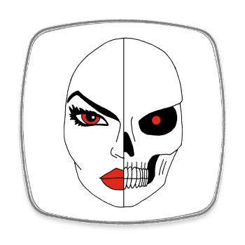 The Face of Death - Square fridge magnet - white - Front
