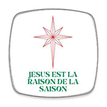 Weihnachtsstern mit religiösem Zitat - Viereckiger Kühlschrankmagnet - Weiß - Vorne