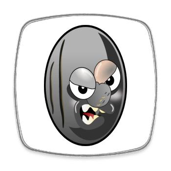 DESSIN ANIMÉ OLIVES NOIRES - Magnet carré - blanc - Devant