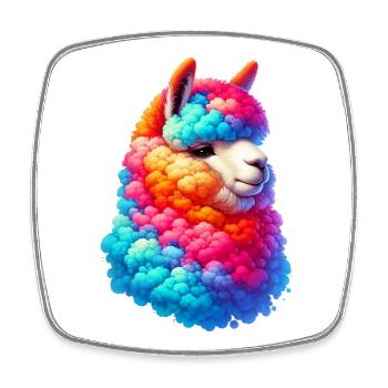Alpaca - Square fridge magnet - white - Front
