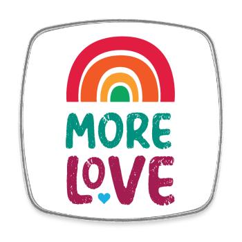 LGBTQ Pride Month - Mehr Liebe - Viereckiger Kühlschrankmagnet - Weiß - Vorne