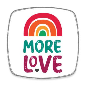 LGBTQ Pride Month - Mehr Liebe - Viereckiger Kühlschrankmagnet - Weiß - Vorne
