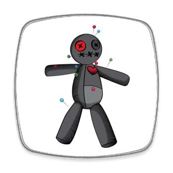 Phasmophobia Voodoo Puppe in schwarz - Viereckiger Kühlschrankmagnet - Weiß - Vorne