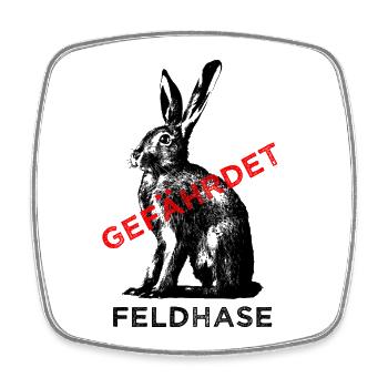 Der Feldhase ist gefährdet. - Viereckiger Kühlschrankmagnet - Weiß - Vorne