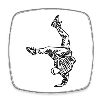 Breakdancer Zeichnung - Viereckiger Kühlschrankmagnet - Weiß - Vorne
