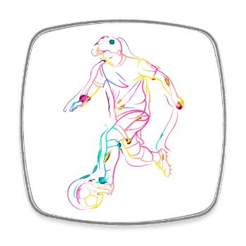Soccer Player Line Art - Square fridge magnet - white - Front