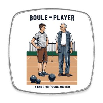 Boule player - Square fridge magnet - white - Front