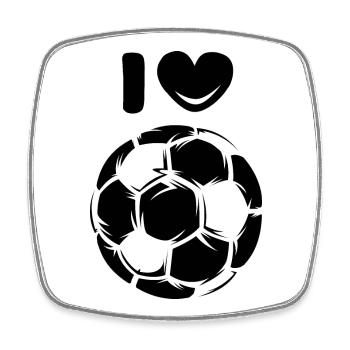 I Love Football Ball Heart Symbol Logo Graphic - Square fridge magnet - white - Front