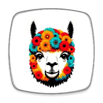 Alpaca - Square fridge magnet - white - Front