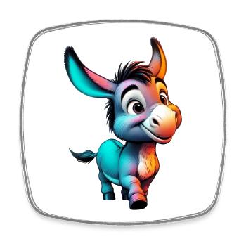 Donkey donkey pacifier mule - Square fridge magnet - white - Front