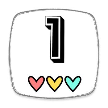 1. 1 Jahr. 1. JAHRESTAG. 1-JÄHRIGES JUBILÄUM - Viereckiger Kühlschrankmagnet - Weiß - Vorne