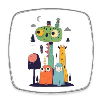 Off to bed - Square fridge magnet - white - Front