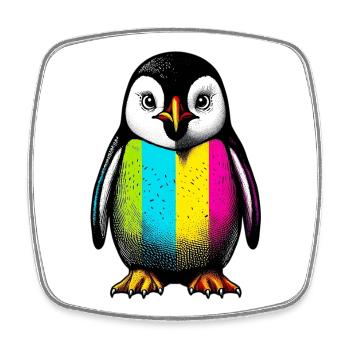 Pingouin - Magnet carré - blanc - Devant
