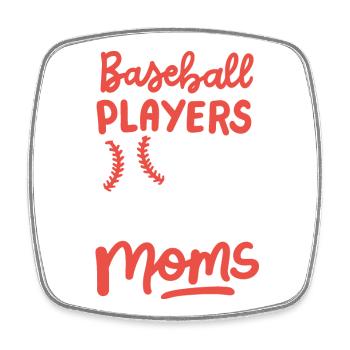 Baseball-Mama Baseball-Spieler - Viereckiger Kühlschrankmagnet - Weiß - Vorne