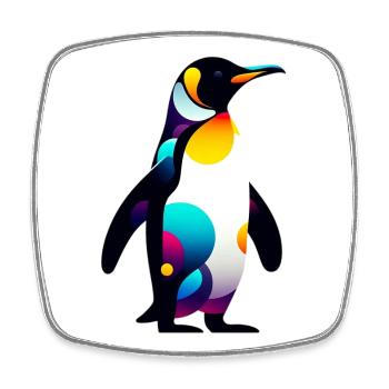 Pinguin - Viereckiger Kühlschrankmagnet - Weiß - Vorne