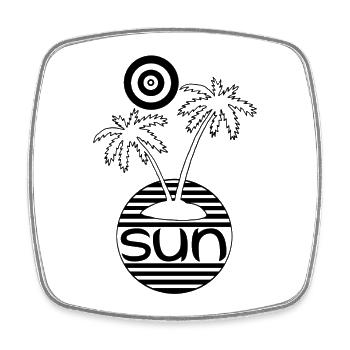 Sonne im Paradies (Schwarz) - Viereckiger Kühlschrankmagnet - Weiß - Vorne