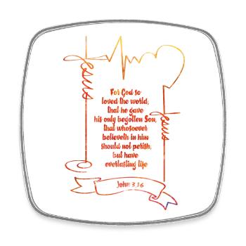Heartfelt Bible quotes in watercolor style - Square fridge magnet - white - Front