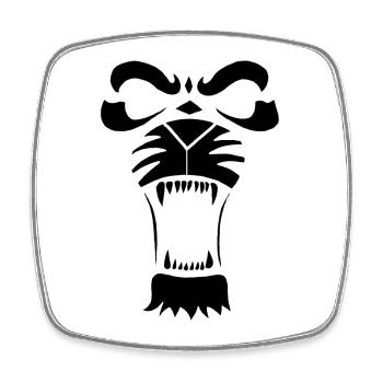 Lion ou tigre prédateur (noir) - Magnet carré - blanc - Devant