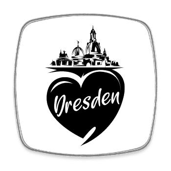 Dresden Herz Frauenkirche Liebe Stadt Osten Symbol - Viereckiger Kühlschrankmagnet - Weiß - Vorne