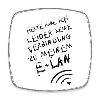 leider habe ich leider keinen elan - Viereckiger Kühlschrankmagnet - Weiß - Vorne