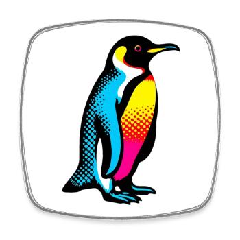 Pinguin - Viereckiger Kühlschrankmagnet - Weiß - Vorne