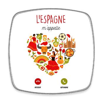 L'Espagne m'appelle - Magnet carré - blanc - Devant