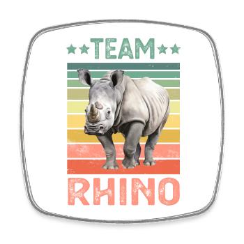 Nashorn - Viereckiger Kühlschrankmagnet - Weiß - Vorne