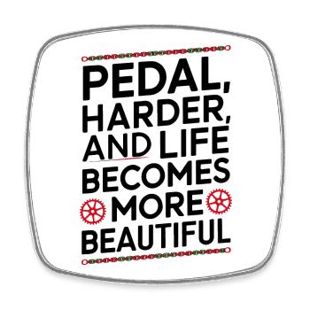 Motivational Cycling Quote Design - Square fridge magnet - white - Front