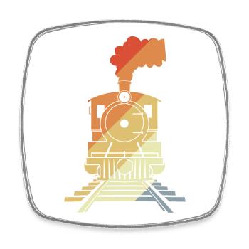 Railroad Drawing Vintage Style - Square fridge magnet - white - Front