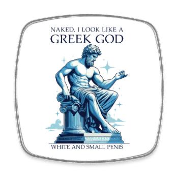 Drôle de dieu grec - Magnet carré - blanc - Devant