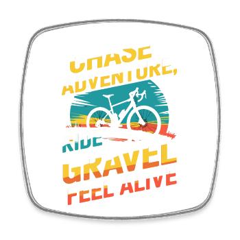 Chase Adventure Ride Gravel Feel Alive - Magnet carré - blanc - Devant