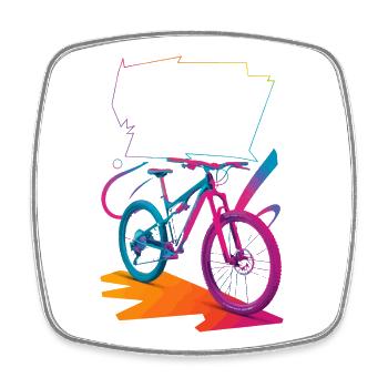 Lebendiges Fahrrad-Enthusiasmus-Design - Viereckiger Kühlschrankmagnet - Weiß - Vorne