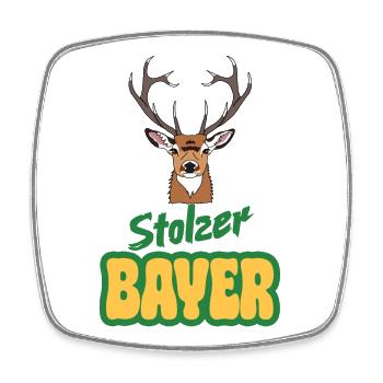 Hirsch - Proud Bavarian - Square fridge magnet - white - Front