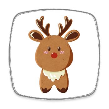 Rudolph, the red-nosed reindeer - Square fridge magnet - white - Front