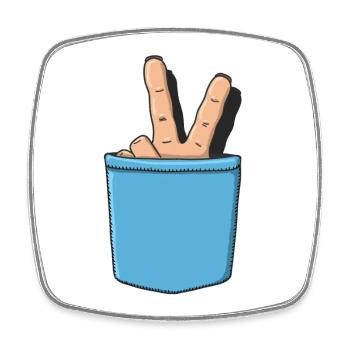 Peace and Love - Viereckiger Kühlschrankmagnet - Weiß - Vorne