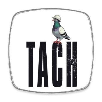 Tach Ruhrpott Taube Begrüßung Traditionell - Viereckiger Kühlschrankmagnet - Weiß - Vorne