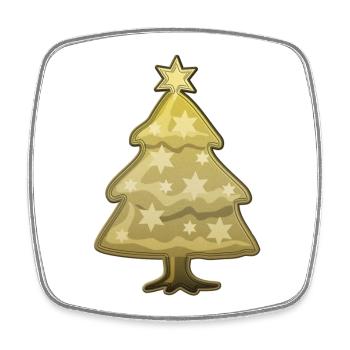 Tannenbaum mit Stern - Viereckiger Kühlschrankmagnet - Weiß - Vorne